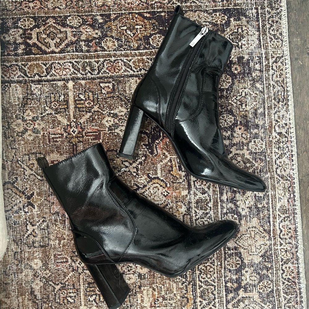 Zara black heeled ankle boots / booties